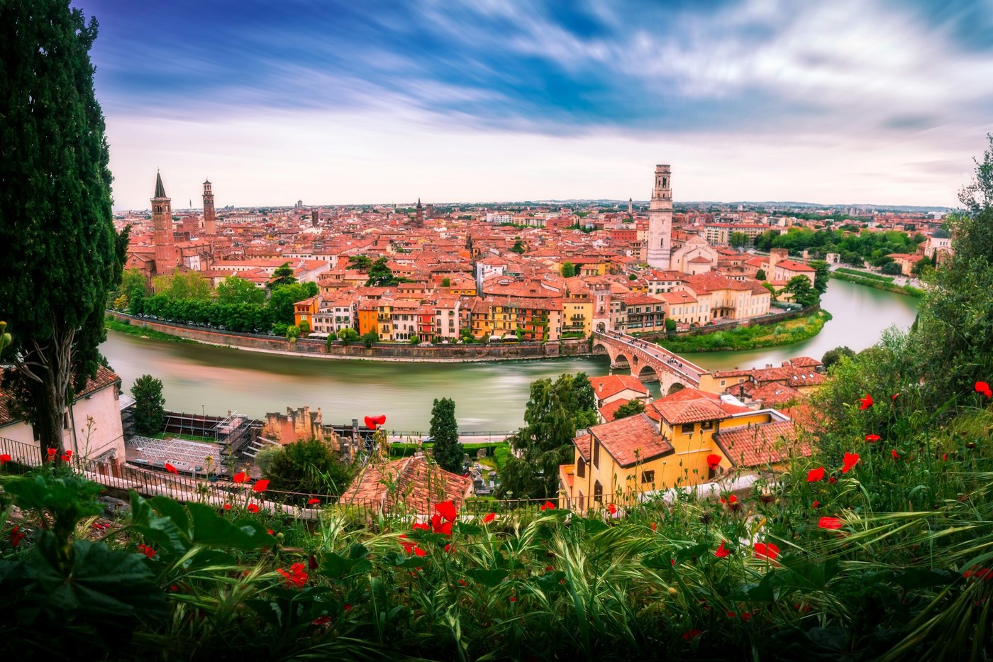 Panorama di Verona sull'Adige